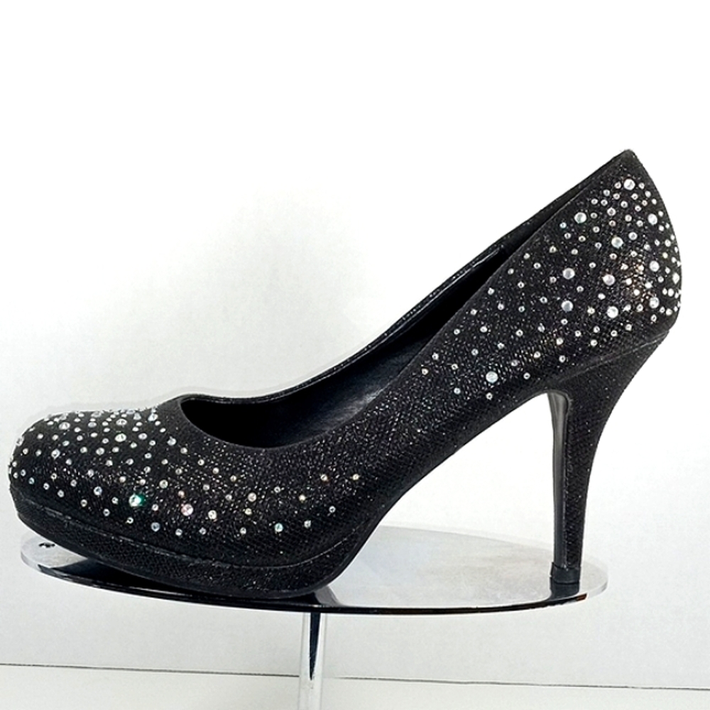 Rhinestone heels by Lasonia sz 10